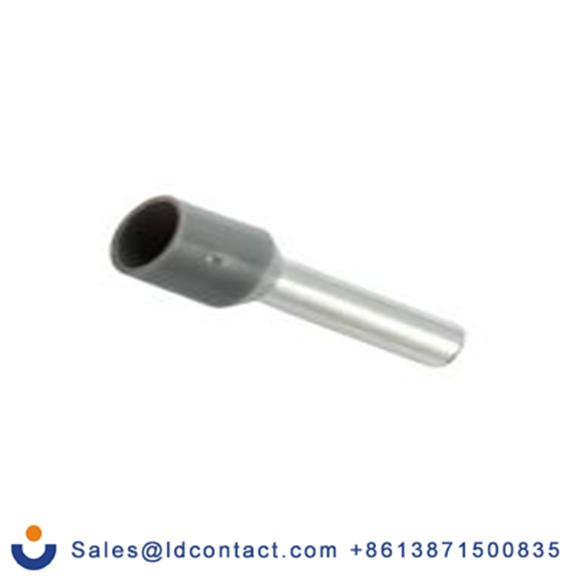 RS PRO,178-7323,绝缘 压接靴带套圈, 灰色, Φ3.3 mm x 10 mm引脚, 最大电线尺寸 12 AWG, 总长19.5 mm