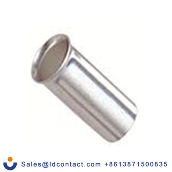 RS PRO,178-7349,非绝缘 压接靴带套圈, Φ2.6 mm x 7 mm引脚, 最大电线尺寸 14 AWG, 总长7 mm
