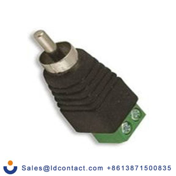 RS PRO,810-4608,RCA 插头 直向, 电缆安装, 黑色, 镀镀镍触点