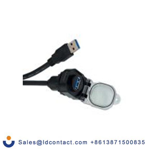 RS PRO,143-824,USB 连接器, USB A 型 公/母, 正面安装 直向, IP40, IP68, IP69, IP20, IP65 USB 3.0