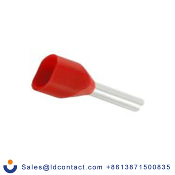 RS PRO,178-8740,绝缘 压接靴带套圈, 红色, Φ2.1 mm x 10 mm引脚, 最大电线尺寸 18 AWG, 总长17.1 mm