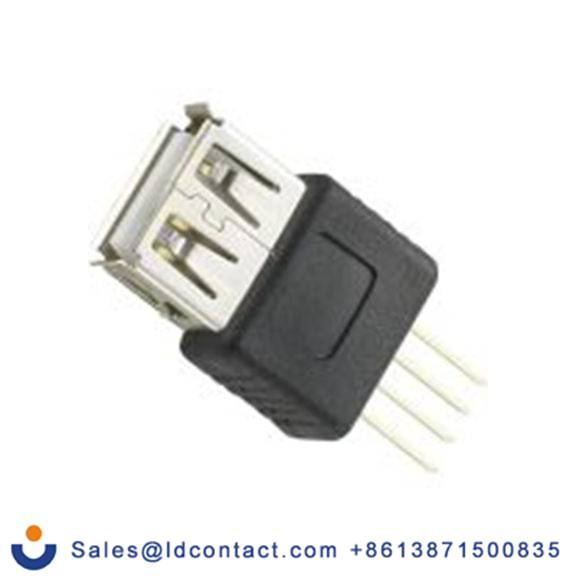 RS PRO,179-2866,USB 连接器, USB A 型 母插, 1端口, 通孔安装 直向 CLB-JL系列