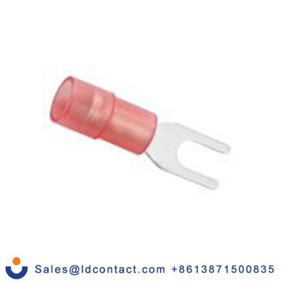 RS PRO,270-7650,绝缘 叉型端子, 3.2 mm螺栓, 红色, 最小电线尺寸: 22 AWG 16 AWG, 5.7 mm宽, 0.75 mm厚, 镀锡触点 尼龙