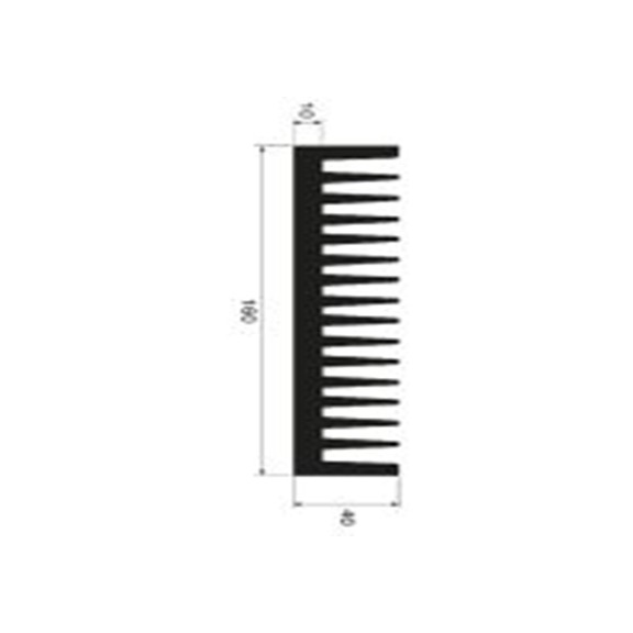 RS PRO,234-2457,散热器, 铝制, 0.65kΩ/W, 黑色 40 mm, 用于通用矩形铝 150 mm 160 mm