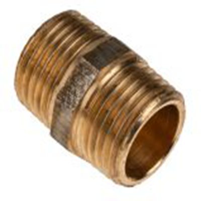 RS PRO,297-2250,直向 螺纹接头, 螺纹接头 黄铜管件, BSPT 12.7 mm 公转英标圆柱管螺纹 12.7 mm 公