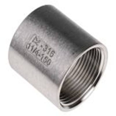 RS PRO,499-3136,直 插座 不锈钢管件, 带螺纹 31.75 mm 母插接带螺纹 31.75 mm 母插, 圆形