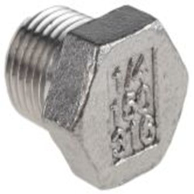 RS PRO,499-3394,插头 不锈钢管件, 带螺纹 6.35 mm 公, 18.034 mm长, 六角