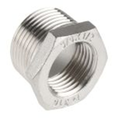 RS PRO,499-3524,直 衬套 不锈钢管件, 带螺纹 19.05 mm 公接带螺纹 12.7 mm 母插, 23.114 mm长, 六角