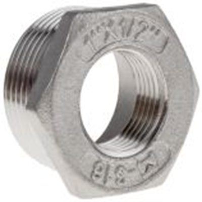 RS PRO,499-3530,直 衬套 不锈钢管件, 带螺纹 25.4 mm 公接带螺纹 12.7 mm 母插, 26.924 mm长, 六角