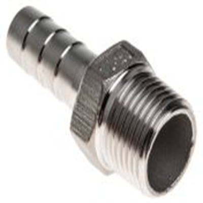 RS PRO,499-3754,直 螺纹接头, 带螺纹 12.7 mm 公接带螺纹 13 mm 公