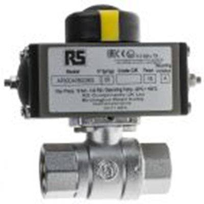 RS PRO,760-5570,40 bar 气动阀 BSP 球形阀 母插, 直动式返回 1/4 in