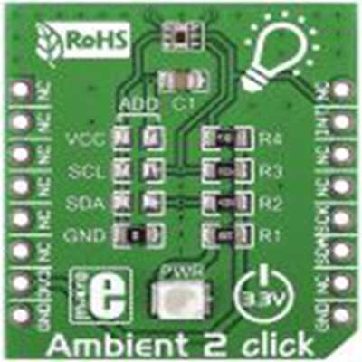 MikroElektronika,MIKROE-1903,MikroElektronika  Ambient 2 Click MikroBus Click 板, 光传感器, OPT3001芯片