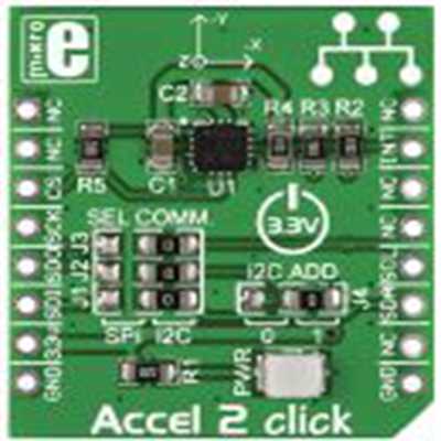 MikroElektronika,MIKROE-1905,MikroElektronika  Accel 2点阵 MikroBus Click 板, 加速度传感器, LIS3DSH芯片