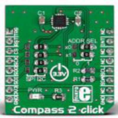 MikroElektronika,MIKROE-2264,MikroElektronika  指南针2 Click MikroBus Click 板, 霍尔效应传感器, AK8963芯片