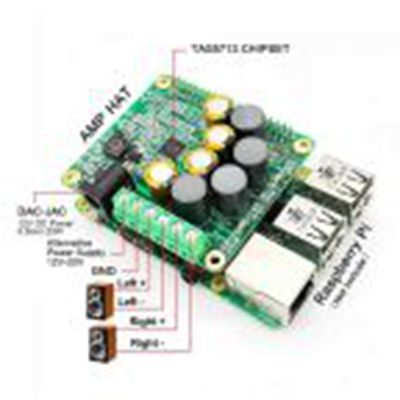52Pi,MS102,52Pi 树莓派 HAT, hifi 放大器 hat 、带 25W 放大器、用于 Raspberry Pi