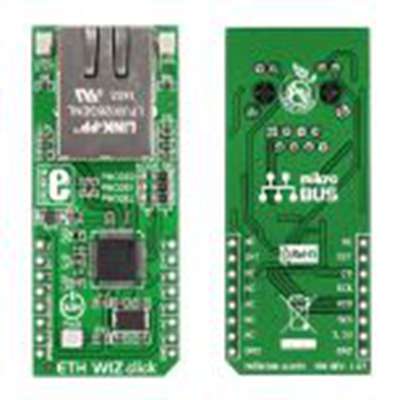 MikroElektronika,MIKROE-1718,MikroElektronika  ETH Wiz Click 评估套件, 收发器, W5500芯片 80 MHz, MIKROE-1718