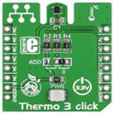 MikroElektronika,MIKROE-1885,MikroElektronika  Thermo 3 Click 附加板, 温度传感器, 用于MikroBUS