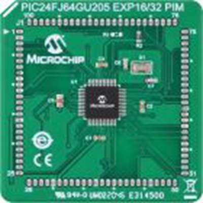 Microchip,EV95N98A,Microchip  插入式模块, 模块 模块, PIC24F内核 EV95N98A, PIC24FJ64GU205 Exp16/32 PIM