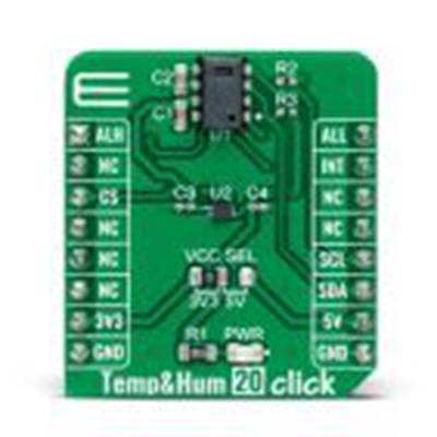 MikroElektronika,MIKROE-4907,MikroElektronika  温度和湿度20点阵 附加板, 温度和湿度传感器, CC2D23芯片, 用于MikroBUS
