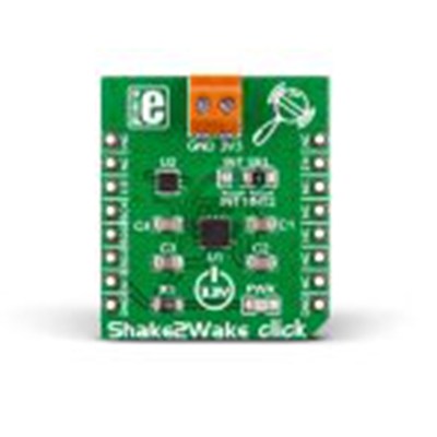 MikroElektronika,MIKROE-1942,MikroElektronika  Shake2Wake点阵 加速计, 加速度传感器, ADXL362, ADP195, MEMS芯片