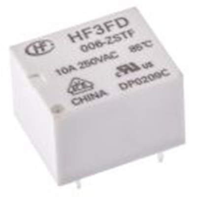 RS PRO,476-573,功率继电器, 6V 直流线圈 10A切换, 单刀双掷, PCB安装, 银合金触点
