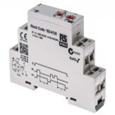RS PRO,102-6128,计时器继电器, LESW系列, DIN 导轨, 0.1 s to 100 h范围, 1触点 230 V dc 12V 交流, 230 V 交流, 1功能, 单刀双掷时间