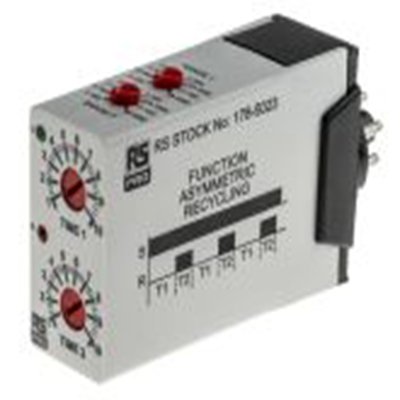 RS PRO,178-5023,计时器继电器, UNI系列, 0.1 s to 10 Days范围, 8触点 12 to 250 V dc 12V 交流, 240 V 交流, 1功能, 双刀双掷时间范