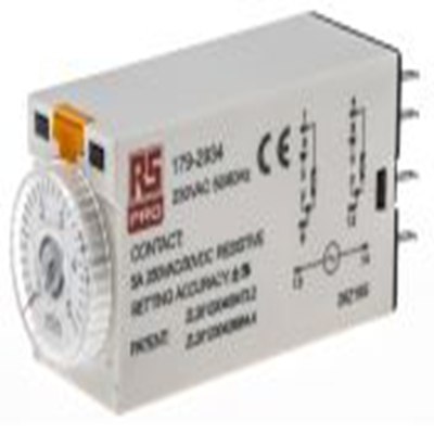 RS PRO,179-2934,计时器继电器, TKB系列, 0.2 to 5 min范围, 2触点 230V 交流, 1功能, 双刀双掷时间范围