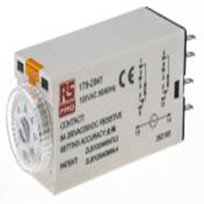 RS PRO,179-2941,计时器继电器, TKB系列, 2 to 60 s范围, 2触点 12 V dc 110V 交流, 1功能, 双刀双掷时间范围