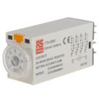 RS PRO,179-2960,计时器继电器, TKB系列, 1 to 30 s范围, 4触点 230V 交流, 1功能, 四刀双掷时间范围
