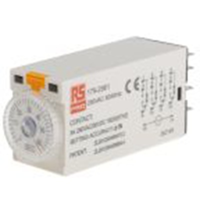 RS PRO,179-2961,计时器继电器, TKB系列, 2 to 60 s范围, 4触点 230V 交流, 1功能, 四刀双掷时间范围