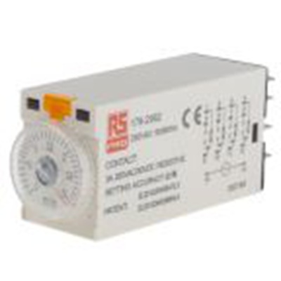 RS PRO,179-2962,计时器继电器, TKB系列, 0.1 to 3 min范围, 4触点 230V 交流, 1功能, 四刀双掷时间范围
