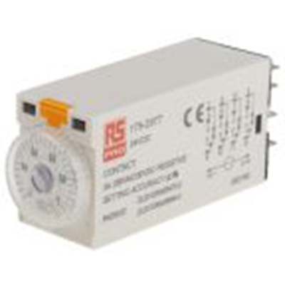 RS PRO,179-2977,计时器继电器, TKB系列, 0.1 to 1 s范围, 4触点 24 V dc 24V 交流, 1功能, 四刀双掷时间范围