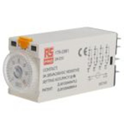 RS PRO,179-2981,计时器继电器, TKB系列, 1 to 30 s范围, 4触点 24 V dc 24V 交流, 1功能, 四刀双掷时间范围