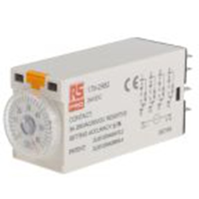 RS PRO,179-2982,计时器继电器, TKB系列, 2 to 60 s范围, 4触点 24 V dc 24V 交流, 1功能, 四刀双掷时间范围