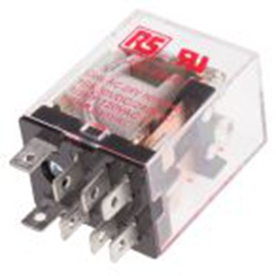 RS PRO,450-0346,功率继电器, 24V 交流线圈 10A切换, 双刀双掷, 公安装, 银合金触点