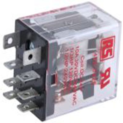RS PRO,450-0425,功率继电器, 24V 直流线圈 10A切换, 双刀双掷, 公安装, 银合金触点