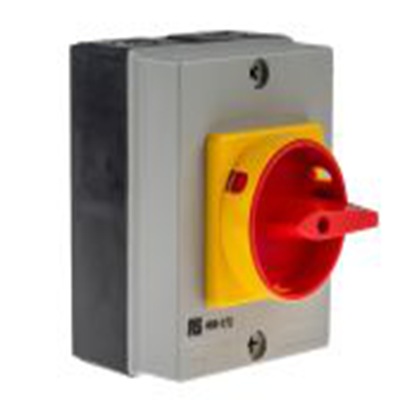RS PRO,466-172, 3 隔离开关, 3极, DIN 导轨安装 32 A, IP65 11 kW, 红色把手