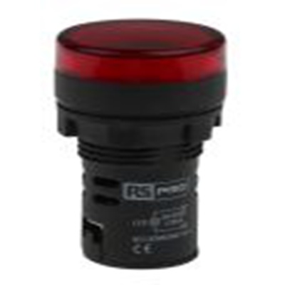 RS PRO,763-7909, 红色 圆形 指示灯, Φ22 mm开孔, LED, 24 V ac/dc, 20 mA, 聚碳酸脂主体, 面板安装, IP65 LEDtec系列