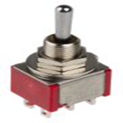 RS PRO,394-421, 扳钮开关, 双刀双掷, 开 - 关 - 开操作, 5 A 26 V dc, 面板安装, 焊接端子
