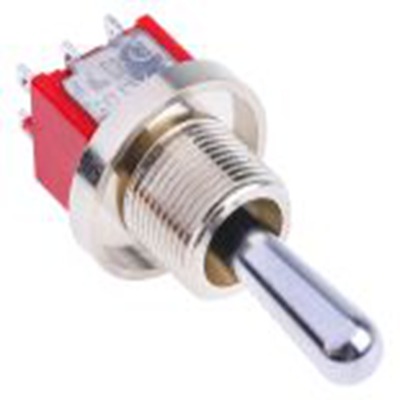 RS PRO,394-431, 扳钮开关, 双刀双掷, 接通 -（接通）操作, 5 A 26 V dc, 面板安装, 焊接端子