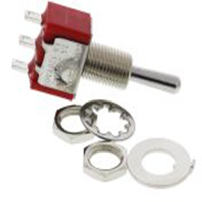 RS PRO,394-465, 扳钮开关, 单刀双掷, 开 - 关 - 开操作, 5 A 28 V dc, 面板安装, 焊接端子