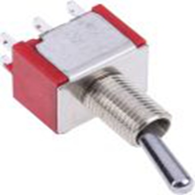 RS PRO,394-475, 扳钮开关, 双刀双掷, 接通 -（接通）操作, 5 A 26 V dc, 面板安装, 焊接端子