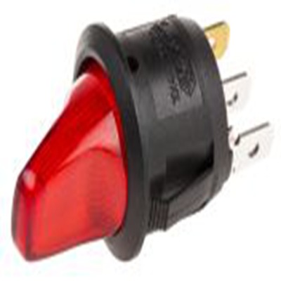 RS PRO,419-845, 照明 扳钮开关, 单刀单掷, 开 - 关操作, 16 A 12 V dc, 面板安装, 插片端子