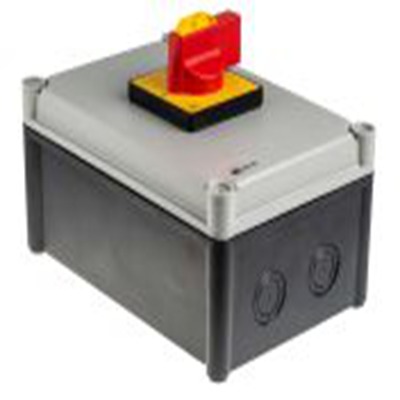 RS PRO,466-122, 3 隔离开关, 4极, DIN 导轨安装 100 A, IP65 45 kW, 红色把手