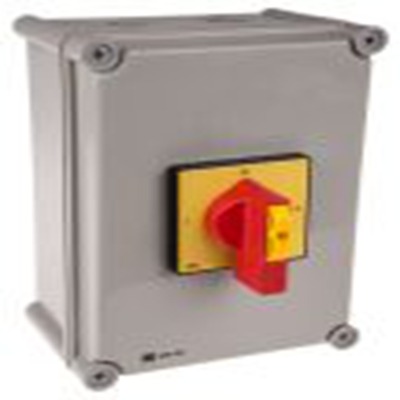 RS PRO,466-126, 3 隔离开关, 4极, DIN 导轨安装 25 A, IP65 15 kW, 红色把手
