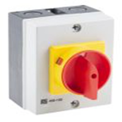 RS PRO,466-188, 3 隔离开关, 3极, DIN 导轨安装 40 A, IP65 15 kW, 红色把手