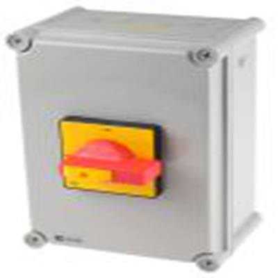 RS PRO,466-205, 隔离开关, 8极, DIN 导轨安装 32 A, IP65 11 kW, 红色把手