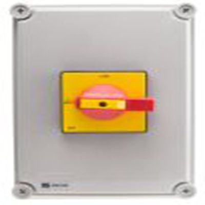 RS PRO,466-245, 隔离开关, 8极, DIN 导轨安装 40 A, IP65 15 kW, 红色把手