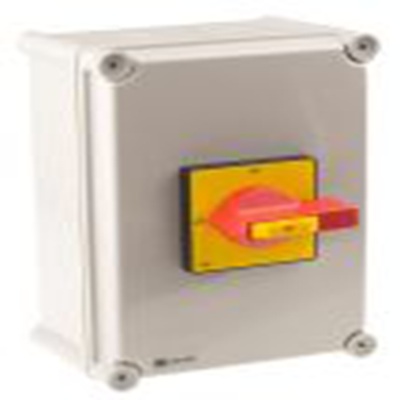 RS PRO,466-299, 隔离开关, 6极, DIN 导轨安装 40 A, IP65 15 kW, 红色把手